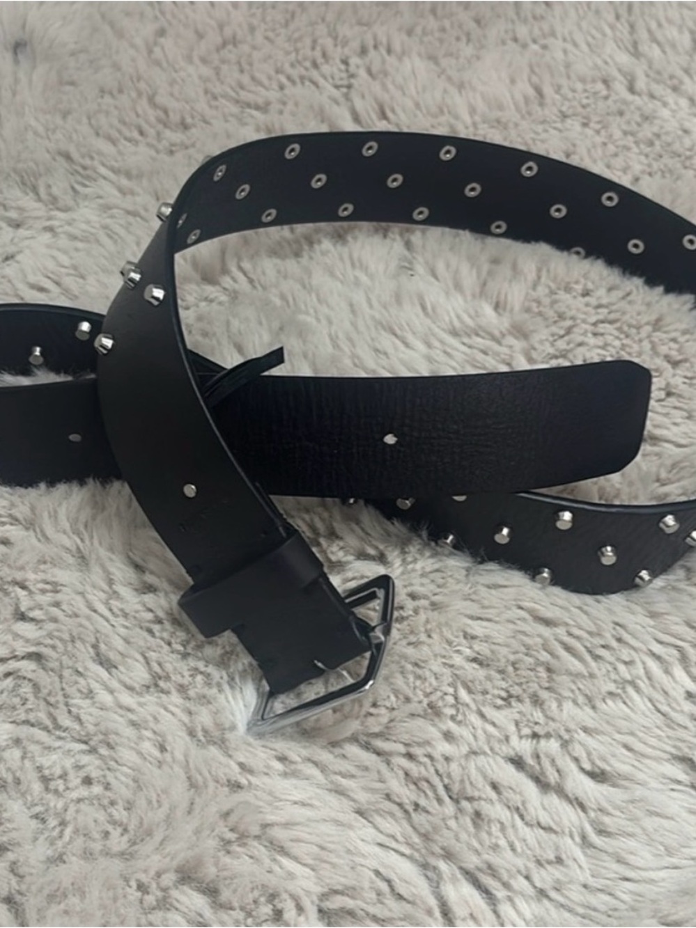 ALLSAINTS, Black Studded Leather Belt - Women